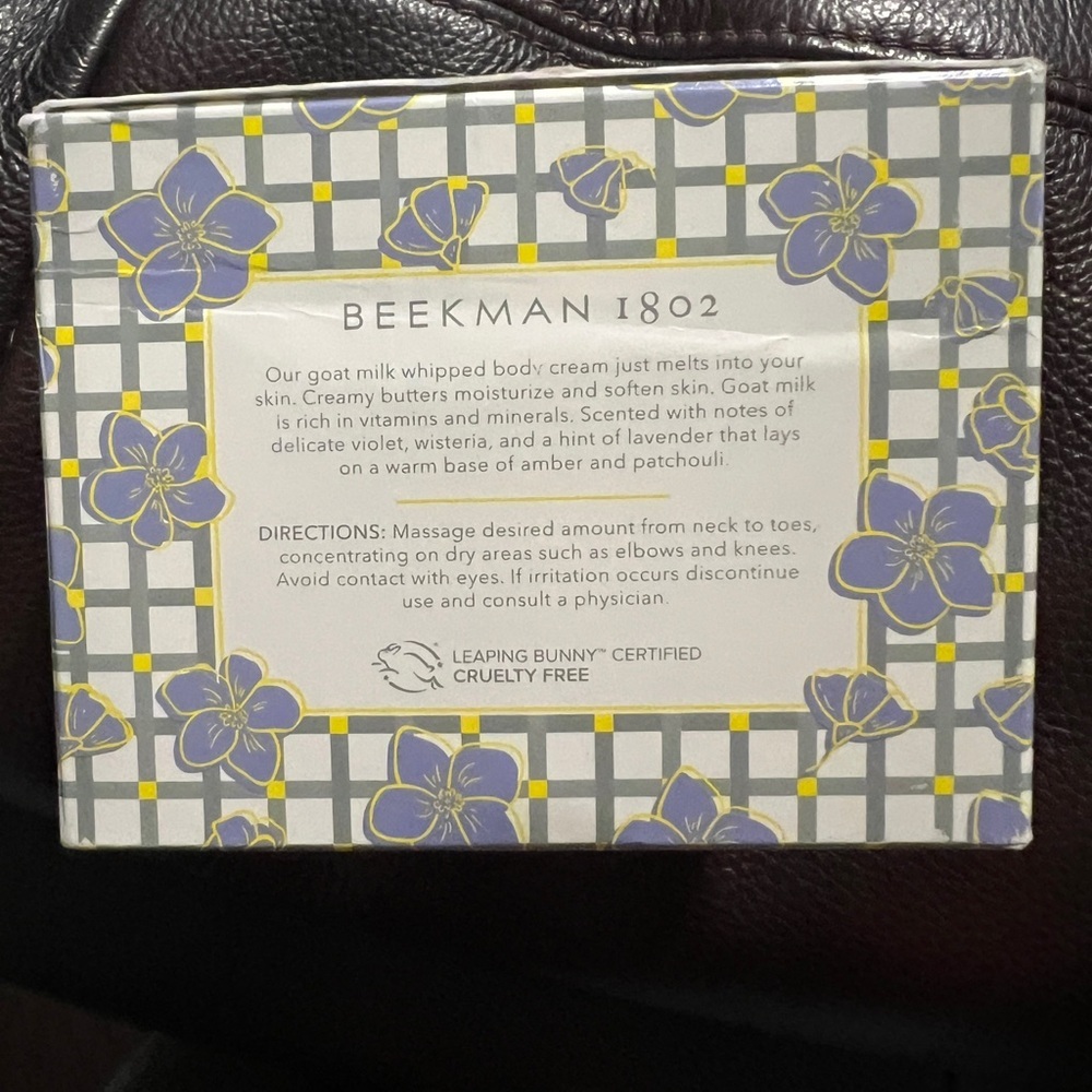BEEKMAN 1802 “VIOLET & WISTERIA” WHIPPED BODY CREAM. 16oz. NEW SEALED - Picture 2 of 4